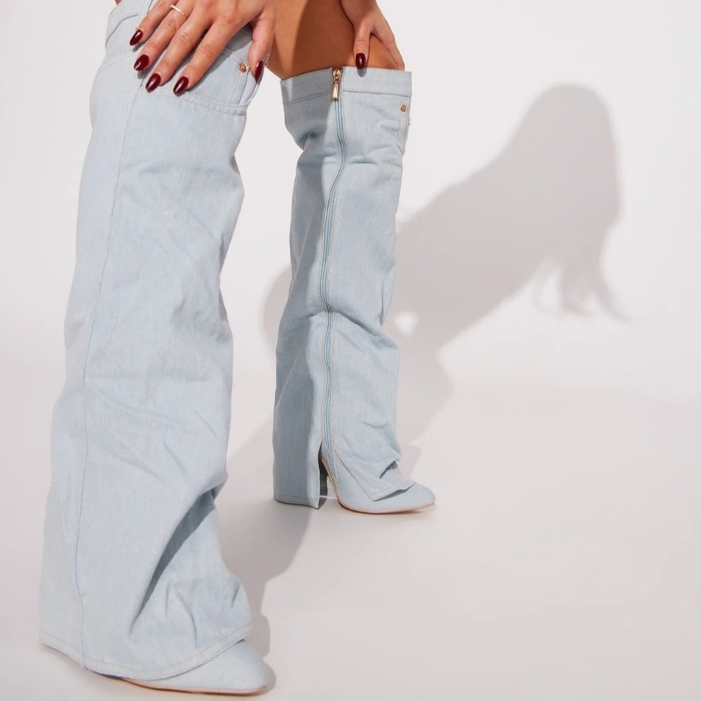 Denim Shark Boots